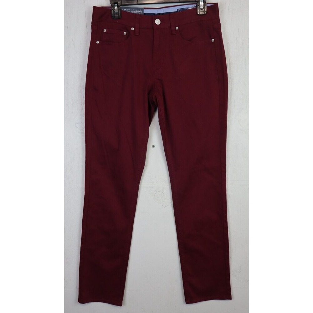 Mens Vineyard Vines‎ 5 Pocket Pants Size 30x32 Crimson Red Cotton Leedward Luxe